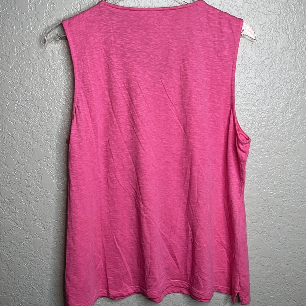 Pink Embroidered Talbots Tank Top - Picture 6 of 6